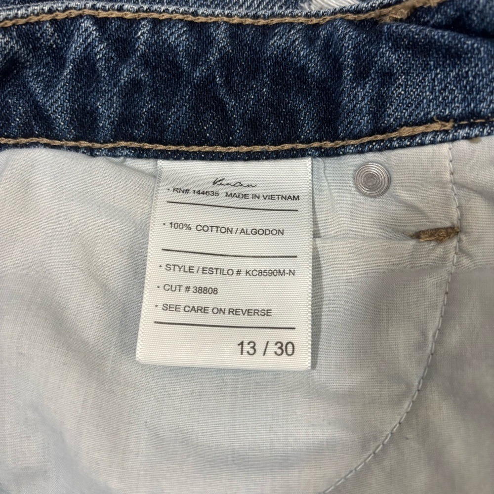 KanCan Blue Distressed Jean Denim Shorts‎ Raw Hem - Picture 7 of 8